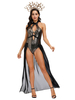 Faschingskostüm Medusa Kostüme Schwarz Sexy Kleid Kopfbedeckung Outfit