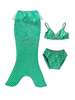 Faschingskostüm Meerjungfrau Kostüm Bikini Badeanzug Kinder Fishtail Outfit Halloween Karneval Kostüm Karneval Kostüm