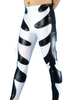 Faschingskostüm Metallic Ringen Hose mit Zebra Streifen