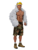 Faschingskostüm Männer Karneval Kostüm Polyester Set Vogel mit Farbblock für Herren in Weiß Polyester mit Flügeln Karneval Kostüm