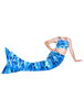 Faschingskostüm Multicolor Print Lycra Spandex Schwanz Mermaid Tier Zentai