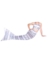Faschingskostüm Multicolor Print Streifen Lycra Spandex Schwanz Mermaid Tier Zentai