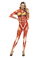 Faschingskostüm Muskeldruck Jumpsuit Attack auf Titan Karneval Kostüm Cosplay Kostüm