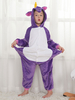 Faschingskostüm Onesie Einhorn Kigurumi Kinder Unisex lila Flanell Jumpsuit Karneval Kostüm