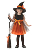Faschingskostüm Orange Halloween Hexe Kostüm für Kinder
