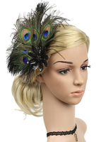 Faschingskostüm Pfauenfedern Kopfbedeckungen Frauen Retro Haarschmuck Karneval Kostüm