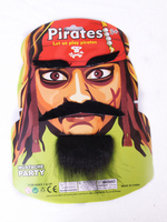 Faschingskostüm Pirate Gesichtsbehaarung Schwarz Unisex Bart Feiertage Kostüme