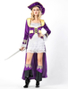 Faschingskostüm Piratenkostüm Karneval Kostüm Damen Lila Kleider Set Karneval Kostüm