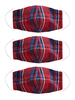 Faschingskostüm Plaid-Maske für Maskerade Kostüm Zubehör 3pcs pro Satz