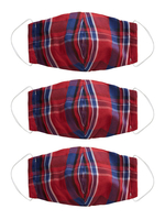 Faschingskostüm Plaid-Maske für Maskerade Kostüm Zubehör 3pcs pro Satz
