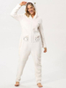 Faschingskostüm Pyjamas Kigurumi Onesie weiße Katze bestickt Flanell Overall Kigurumi Kostüme Karneval Kostüm
