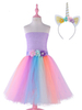 Faschingskostüm Regenbogen EInhorn Kleid 2021 Baby Mädchen Blumen PrInzessIn Tutu Kostüm Stirnband KInd Halloween Kostüm Karneval Kostüm Karneval Kostüm