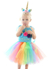 Faschingskostüm Regenbogen EInhorn Kleid 2021 KInd PrInzessIn Tutu Kostüm Stirnband Baby Mädchen Halloween Kostüm Karneval Kostüm Karneval Kostüm
