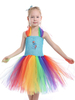 Faschingskostüm Regenbogen-EInhorn-Kleid 2021 Mädchen Halloween-Kostüm PrInzessIn KInd Tutu Fancy Kleid Karneval Kostüm Karneval Kostüm