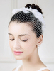 Faschingskostüm Retro-Fascinator Seide Blume weißer Spitze Schleier Flapper Kopfstück Damenhut
