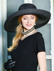 Faschingskostüm Retro Hut Frauen schwarz Sonnenhut breiter Krempe Vintage Royal Headpieces Karneval Kostüm