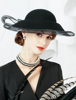 Faschingskostüm Retro Hut Frauen schwarze Kappe Vintage Headpieces Royal Kopfschmuck