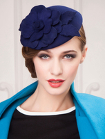 Faschingskostüm Retro Hut Wolle Frauen Blumen Filzhut Vintage Haarschmuck Karneval Kostüm
