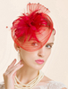 Faschingskostüm Retro Red Hat Karneval Kostüm Zubehör Vintage Fascinator Hut Leinen Frauen Royal Headpieces Karneval Kostüm