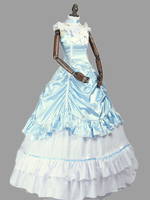 Faschingskostüm Rokoko Retro Kostüme Damen Vintage Kleid Rüschenschleife Marie Antoinette Kostüm 18. Kleidung Karneval Kostüm