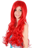 Faschingskostüm Rote Karnevalsperücke Ariel Full Volume Curl Kostüm Perücke