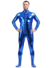 Faschingskostüm Royal blau glänzend metallisch Cosplay Zentai Anzug für Männer