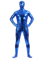 Faschingskostüm Royal blau glänzend metallisch Zentai Anzüge für Männer