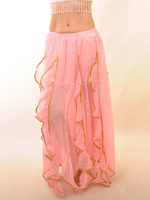Faschingskostüm Schicker Bauchtanz Rock aus Chiffon mit unregelmäßigem Saum in Rosa