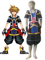 Faschingskostüm Schwarz rot weiß blau gelbes Cosplay-Kinderkostüm Kingdom Hearts 2