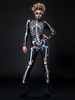 Faschingskostüm Skelett Overall Zentai Karneval Kostüm Outfit