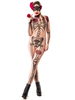 Faschingskostüm Skelett Zentai Karneval Kostüm Outfit