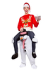 Faschingskostüm Ugly Christmas Sweater Weihnachtspullover Karneval Carry Me Schneemann Kostüm Huckepack Unisex Erwachsene Flanell Lustig Oktoberfest Fahren auf Kostüms Karneval Kostüm Karneval Kostüm