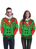 Faschingskostüm Ugly Christmas Sweater Weihnachtspullover Karneval Hässlicher Weihnachtsstrickjacke-Weihnachtsmuster-UnisexHoodie Karneval Kostüm