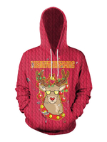 Faschingskostüm Ugly Christmas Sweater Weihnachtspullover Karneval Unisex Christmas Hoodie Print Langarm Hässlicher Weihnachtspullover Karneval Kostüm