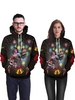 Faschingskostüm Ugly Christmas Sweater Weihnachtspullover Karneval Unisex Weihnachten Hoodie Print Langarm schwarz hässliche Weihnachtsstrickjacke Urlaub Kostüme Karneval Kostüm