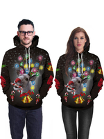 Faschingskostüm Ugly Christmas Sweater Weihnachtspullover Karneval Unisex Weihnachten Hoodie Print Langarm schwarz hässliche Weihnachtsstrickjacke Urlaub Kostüme Karneval Kostüm