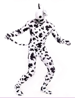 Faschingskostüm Unisex-Kuh-Druck Full Body Lycra Spandex Lycra Tier Zentai Anzüge aus Elastan in Weiß und Schwarz