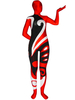 Faschingskostüm Unisex Multicolor Karneval Kostüm Spandex Zentai-Anzug