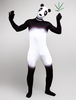 Faschingskostüm Unisex Pandabär Zentai aus Elastan in Weiß und Schwarz