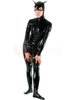 Faschingskostüm Unisex PVC Catsuit in Schwarz