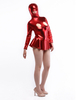 Faschingskostüm Unisex rotes Bodysuit in Metallic-Optik