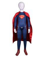 Faschingskostüm Unisex Superman Lycra Overall mit Umhang Multicolor Zentai Anzüge Karneval Kostüm