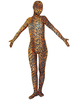 Faschingskostüm Unisex Tiger Zentai aus Elastan in Braun