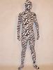 Faschingskostüm Unisex Zebra Zentai aus Elastan in Weiß und Schwarz
