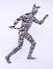 Faschingskostüm Unisex Zentai aus Elastan mit Zebra Streifen