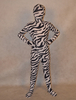 Faschingskostüm Unisex Zentai aus Elastan mit Zebra Streifen in Weiß und Schwarz