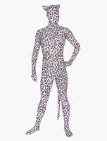 Faschingskostüm Unisex Zentai Overall mit Leopardenmuster