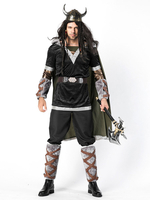 Faschingskostüm Viking Warrior Kostüme Schwarzes Outfit für Erwachsene Kostüm