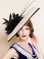 Faschingskostüm Vintage Hut Leinen Breiter Krempe Retro Kopfbedeckungen Ecru White Cap Kostüm Zubehör Karneval Kostüm