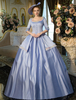 Faschingskostüm Vintage viktorianischen Halbarm quadratischen Ausschnitt Tunika Plissee Ball Kleid Maxikleid
